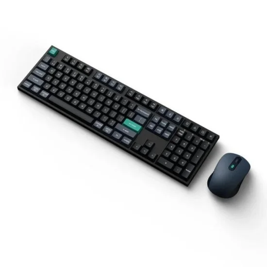 Keychron B36 Keyboard and BM25 Mouse Wireless Combo 100%, Black Green - Arabic Layout